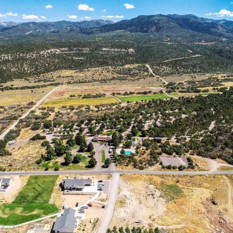 aerial view of park and surrounding area